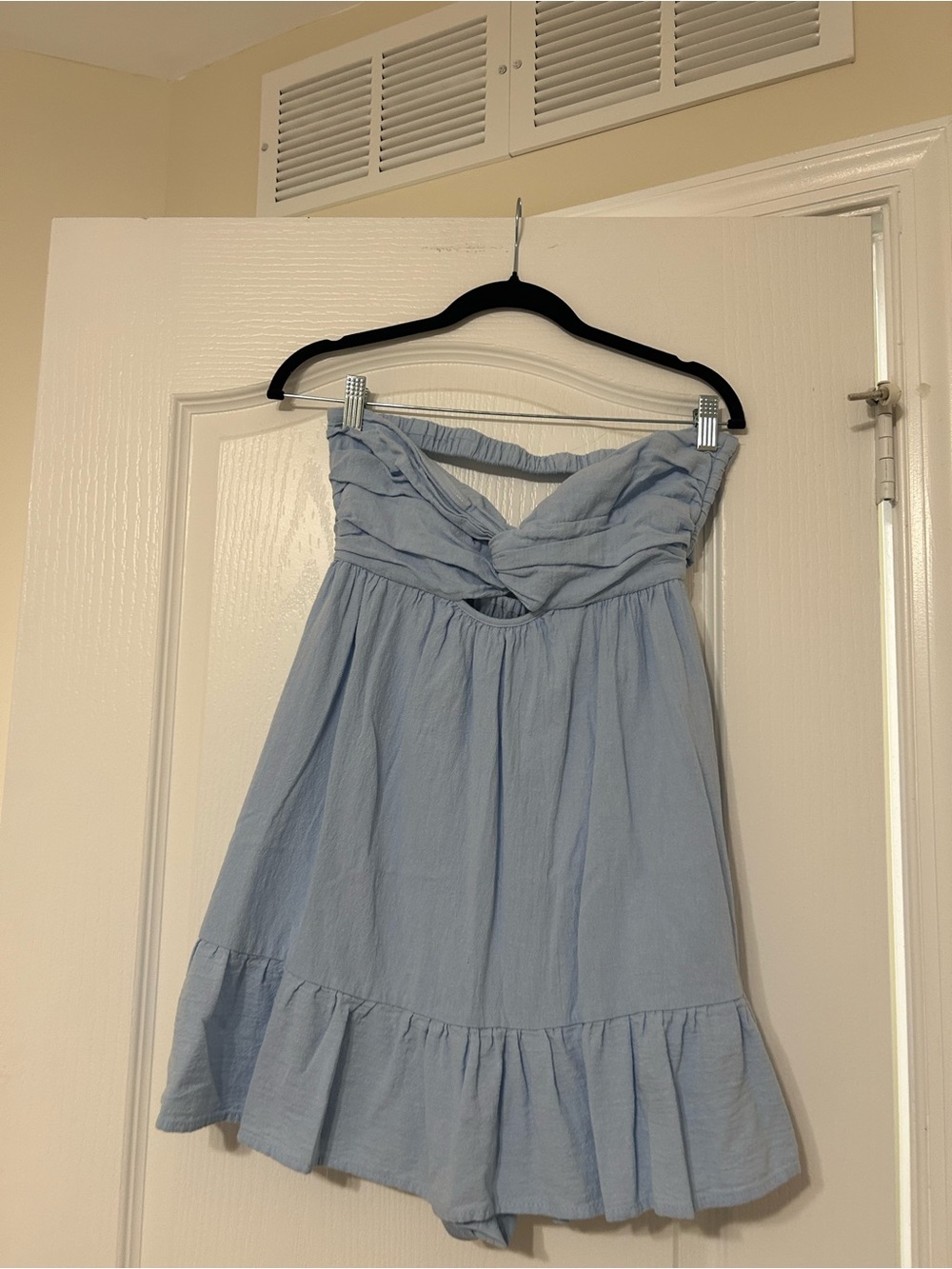 Cotton Candy Light Blue Strapless Mini Dress